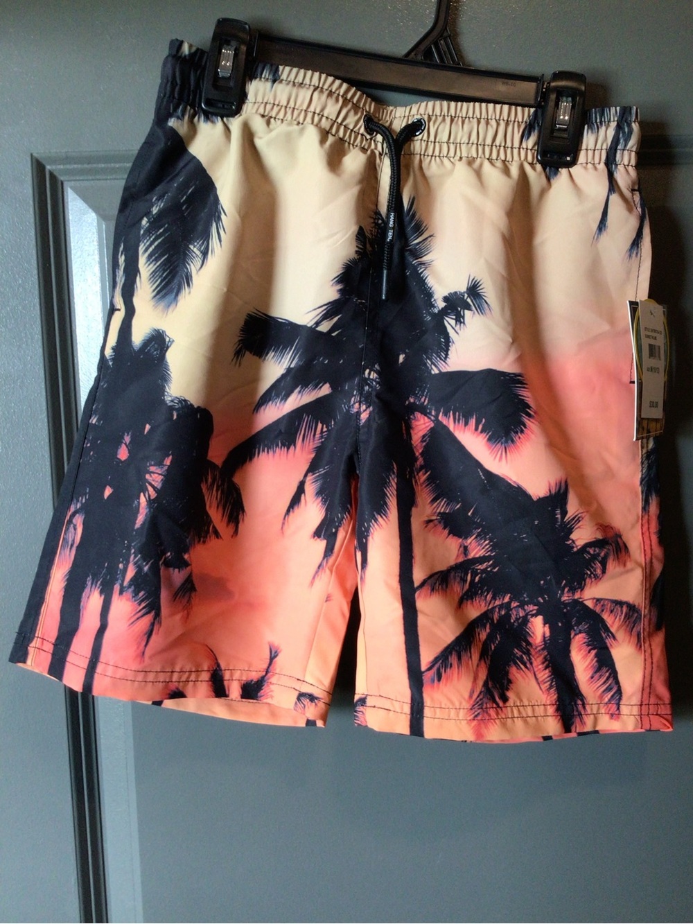 Hang Ten Boys Palm-Print Swim Trunks